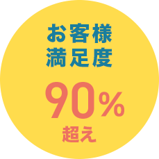 お客様満足度 90%超え