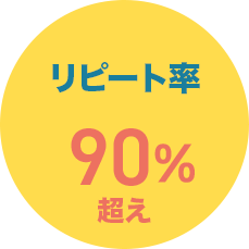 リピート率 90%超え
