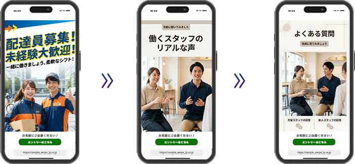 スワイプLPのスライド遷移イメージ