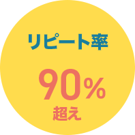 リピート率90%超え